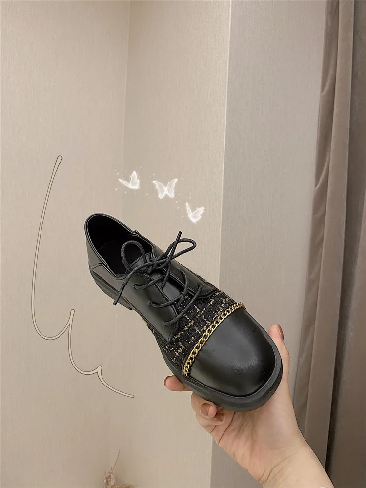 

Маленькие кожаные туфли для женщин, Новинка лета 2020, модные повседневные туфли в британском стиле, с одной педалью, в стиле ретро