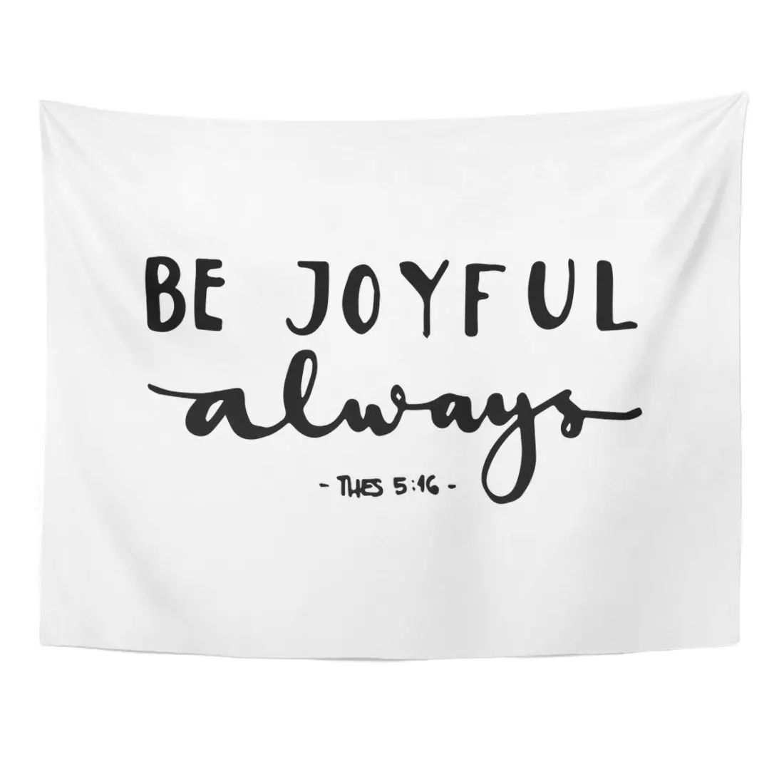 

Religious Be Joyful Bible Verse Hand Lettered Quote Modern Tapestry Home Decor Wall Hanging for Living Room Bedroom Dorm 60x80