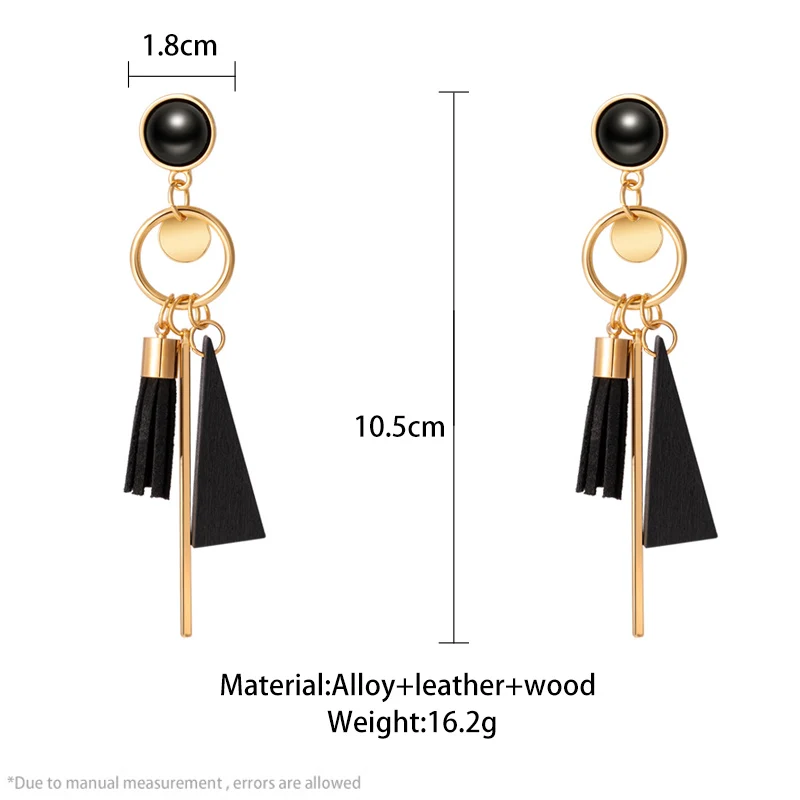 

Acrylic New Fashion Tassel Earring Round Dangle Earring For Women Statement Black Geometry Drop Earring 2021 Trend Jewelry Gift