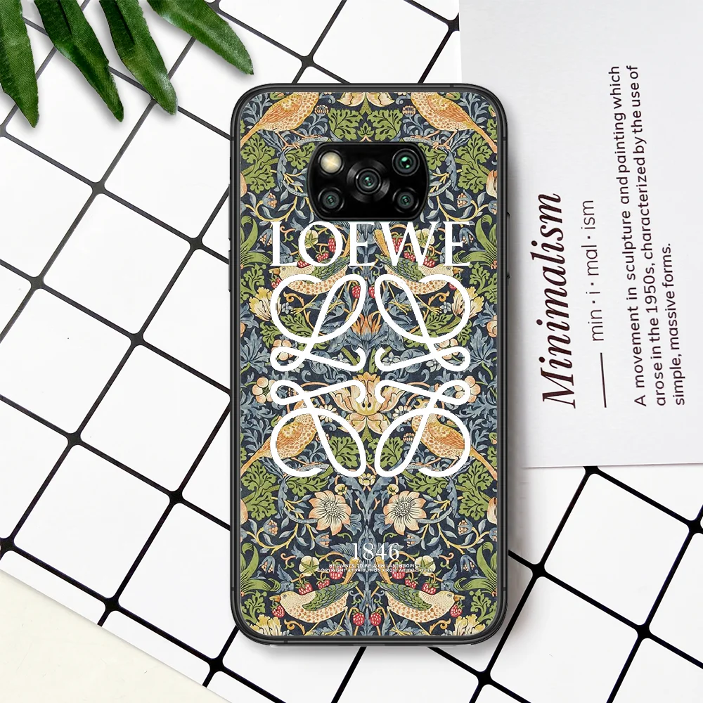 

Spanish Luxury Brand Loewee Phone Case For Xiaomi Mi Note 10 A3 9 MAX 3 A2 8 9 Lite Pro Ultra black Shell Painting Etui 3D Prime