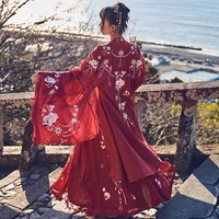 than thirteen xiaodoukouer peony national color heavy industry embroidery big sleeve shirt wedding coat hanfu female