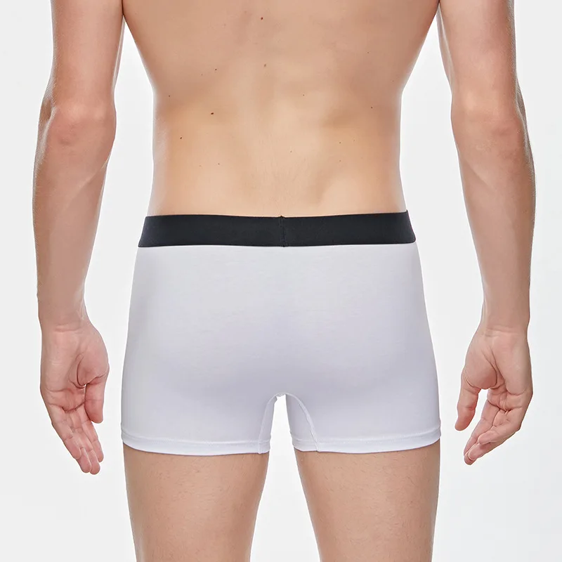 Брендовые однотонные мужские трусы-шорты из хлопка сексуальное мужское нижнее