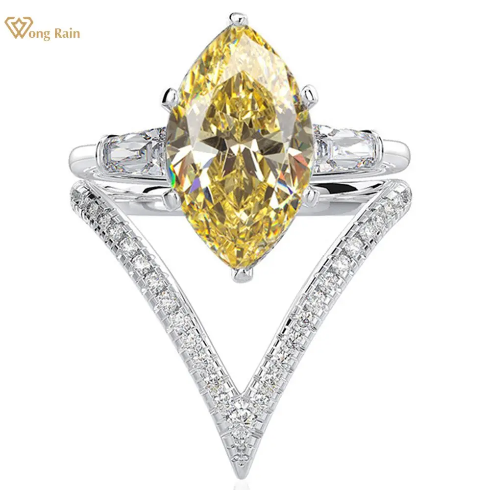 

Wong Rain, винтажное, 100% Стерлинговое Серебро 925 пробы, огранка из марикеста, набор обручальных колец для свадьбы, ювелирные украшения, оптовая п...