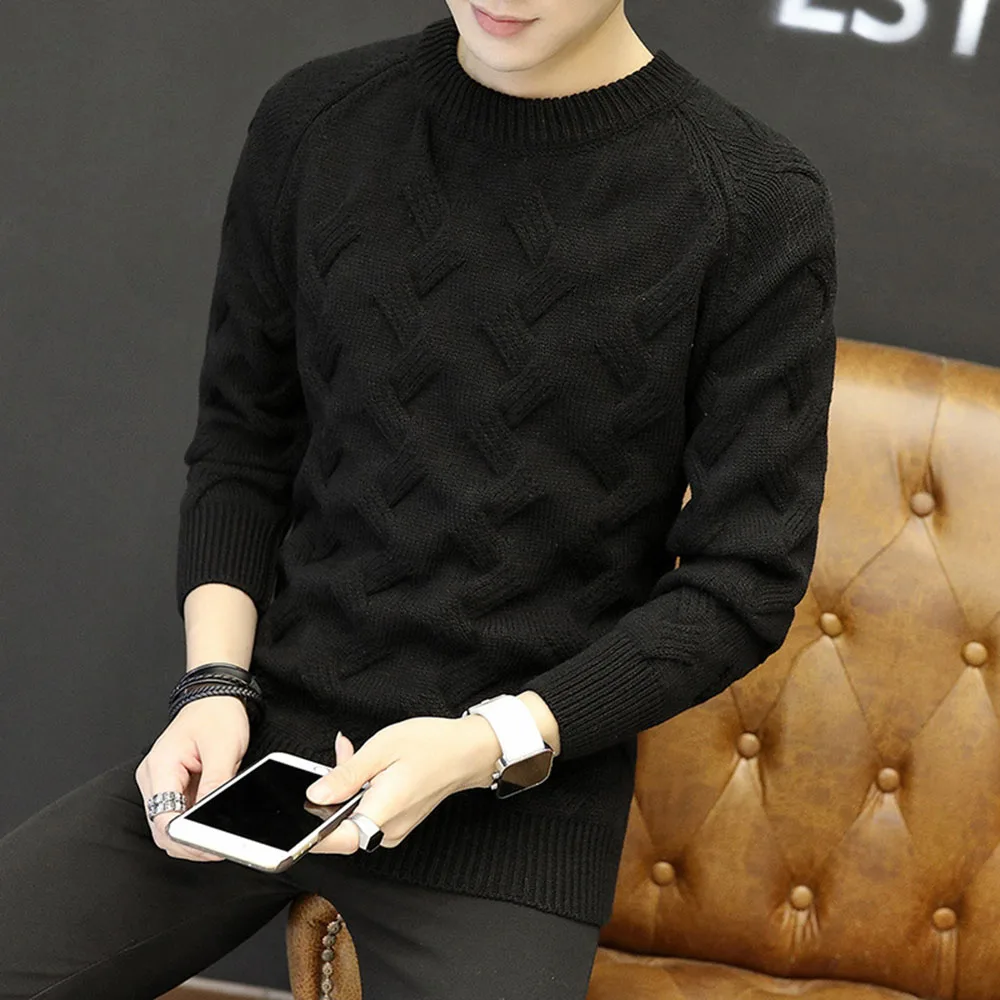 Осень зима 2019 мужской свитер Повседневный тонкий толстый теплый модный