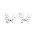 Женские серьги-обручи с бабочкой, ажурные серьги серебристого цвета из металла, свадебные украшения для ногтей, 2021