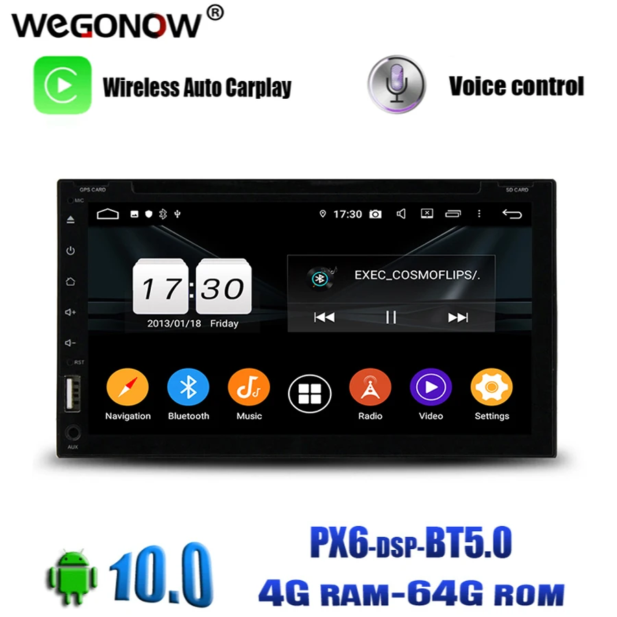 Автомобильный DVD плеер DSP IPS Android 10 0 4 Гб ОЗУ 64 ПЗУ 8 ядер navi GPS RDS радио USB диск AUX MIC wifi