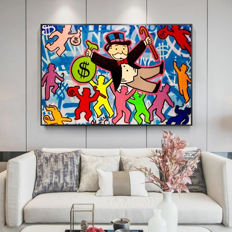 Алек Монополия богатый жизненный холст художественные плакаты и принты Танцы
