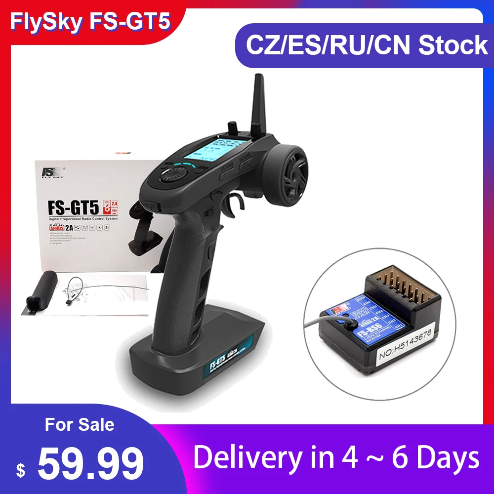 FlySky FS-GT5 2 4G 6CH AFHDS RC передатчик может хранить 20 моделей пультов дистанционного