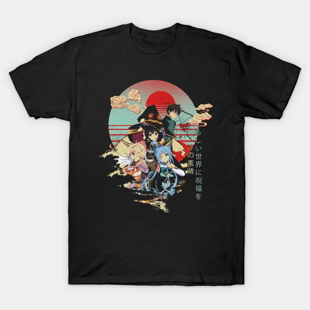 

2021 Men/Women's Summer Black Street Fashion Hip Hop Konosuba T-shirt Cotton Tees Short Sleeve Tops