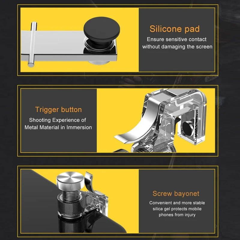 Mobile Phone Game Aim Trigger Button Smart Metal L1 R1 Shooter For Iphone Knives Out/Survival Rules/Pubg | Электроника