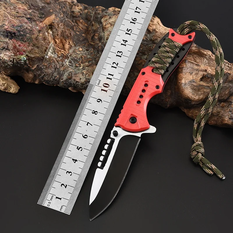 

17.5CM Portable Stainless Steel Knife Camping Survival Knives Tactical Knife Pocket Knife Tactical Knife With Umbrella Rope