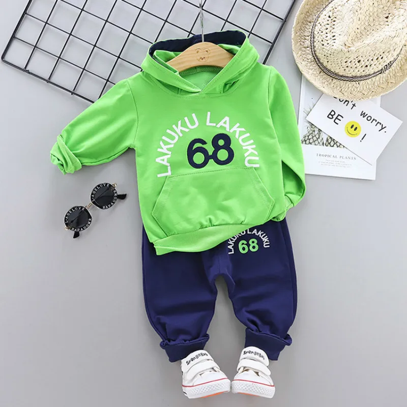 Fashion Baby Boy Girl Clothes Autumn Spring Infants Hooded Top Pants Suits Toddler Clothing Kids Casual Long Sleeve Tracksuits | Детская