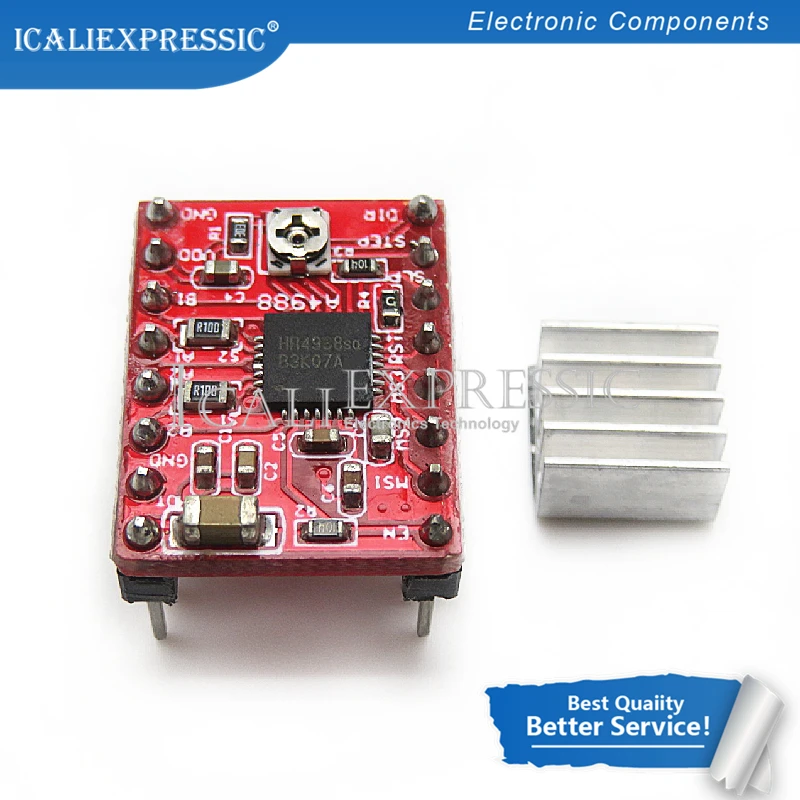 1 шт. A4988 StepStick шагового Драйвер + радиатор для Reprap Pololu 3D-принтеры красный M08 челнока