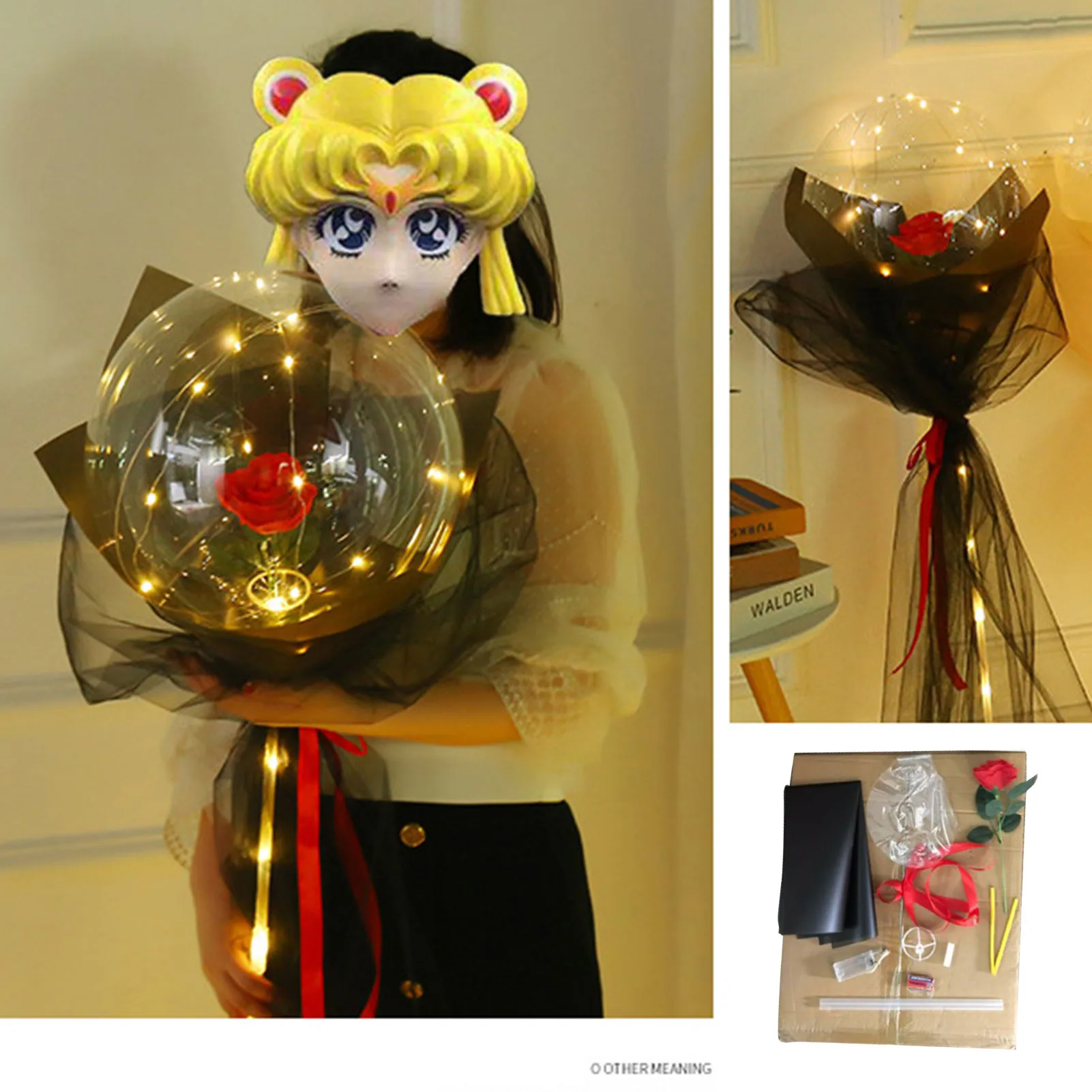 LED Balloon Luminous Rose Bouquet DIY Best Gifts For Valentine's Day Christmas Party Wedding Decoration Romantic Globes | Дом и сад