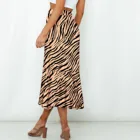 Женская шифоновая юбка с принтом, свободная плиссированная юбка до середины икры с оборками и высокой талией, а-силуэт, с разрезом