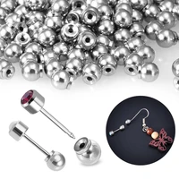 2pcs stainless steel earring backs base safety hook stud earrings stopper backstops ear plugs for diy jewelry making accessories