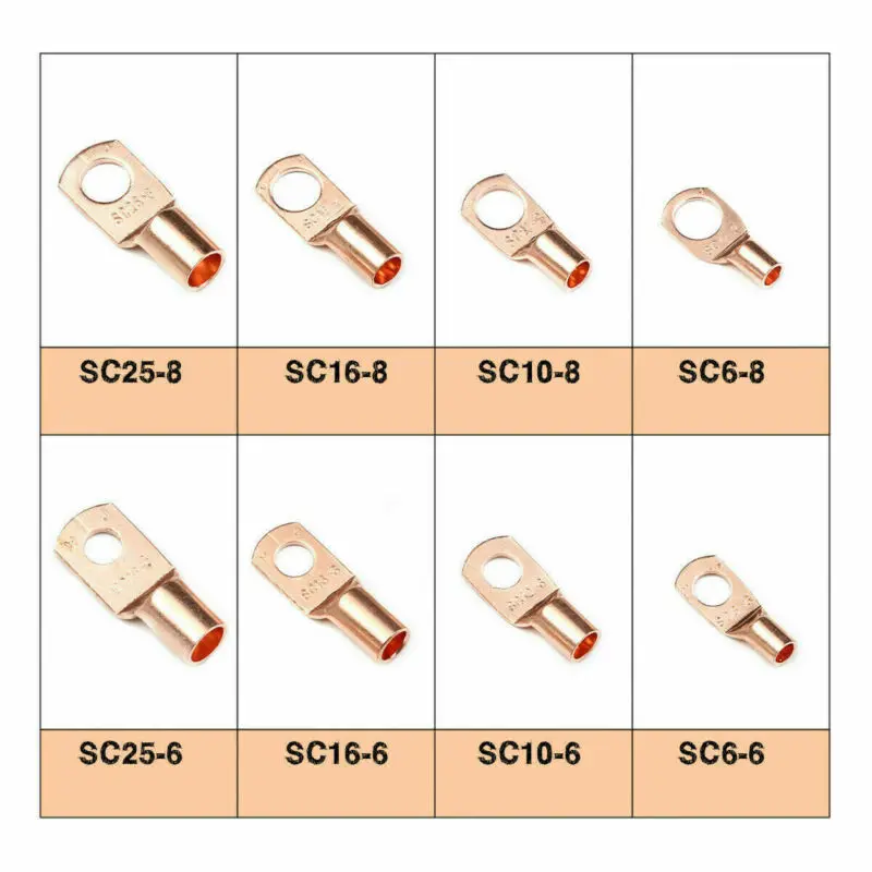 260X Copper Wire Ring Terminal Lug SC Heat Shrink Tubing Connectors Set Kits | Инструменты