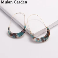 mg fashion crescent pendant leopard earring women new acetate resin elegant acrylic earring resin jewelry wholesale accessories