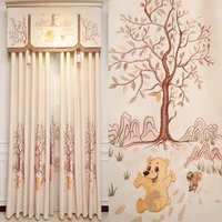 curtains for living european style minimalist childrens room chenille imitation cashmere cartoon dining room bedroom new 2022
