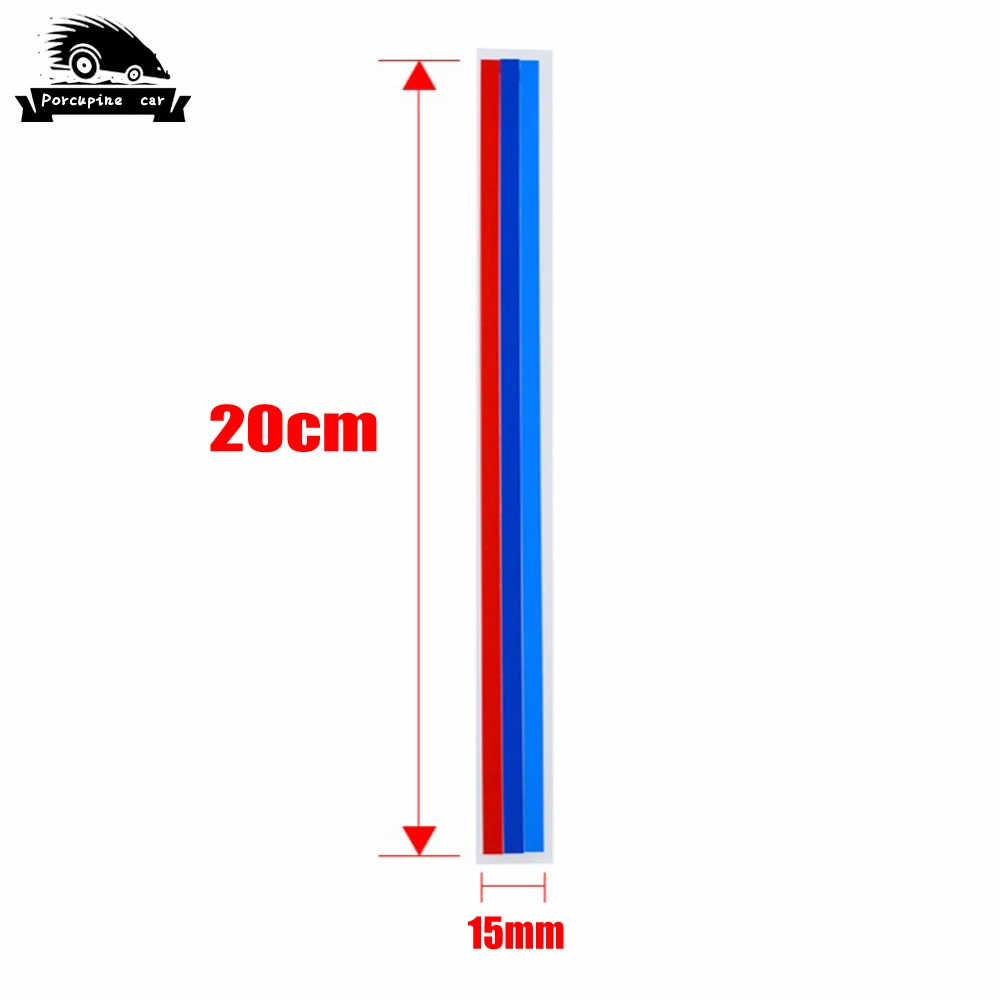 Наклейка на решетку радиатора зеркала заднего вида 4 шт. в спортивную полоску для