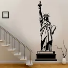 Большой размер, Достопримечательности Нью-Йорка, скульптура в виде здания свободы, настенная наклейка, домашний декор, виниловая Съемная Черная роспись E681