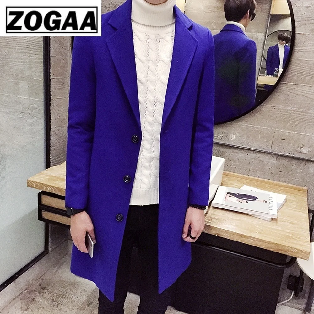 Zogaa 2019 осень и зима Новая мужская мода бутик сплошной цвет бизнес повседневное