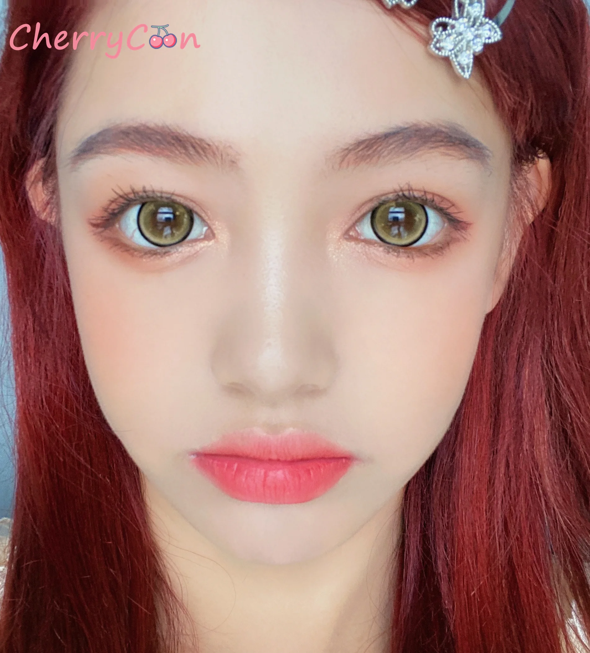 cherrycon burst beads natural brown contact lenses colored soft for eyes big beautiful pupil contact lens myopia prescription free global shipping