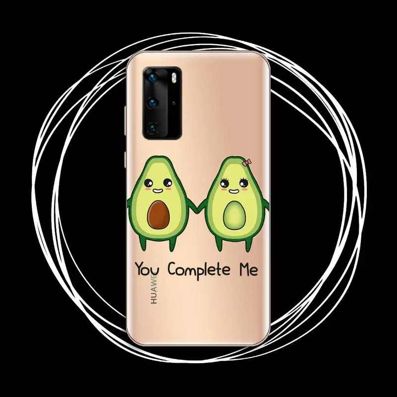 

Cute avocado cartoon Phone Case Transparent for Huawei P honor 8 10i 20 30 40 smart 2019
