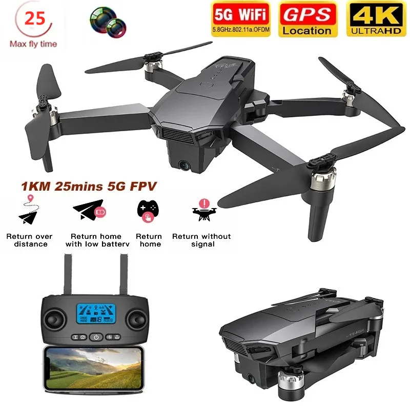 GPS Дрон 4K HD Двойная камера 5Gwifi FPV складной самолет бесщеточный двигатель 25 мин 1 5