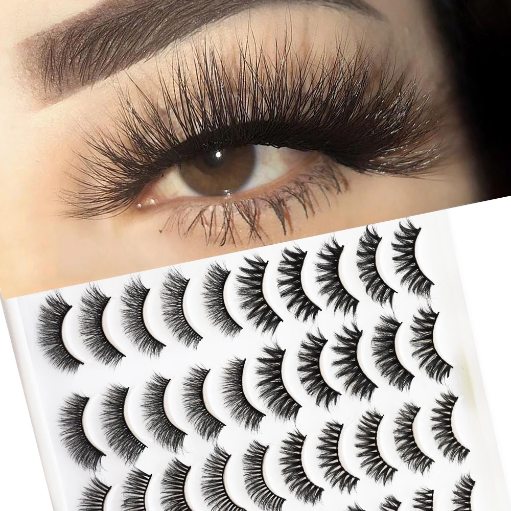Оптовая продажа 20 пар 3D норковые драматические накладные ресницы Wispy натуральное наращивание длинные