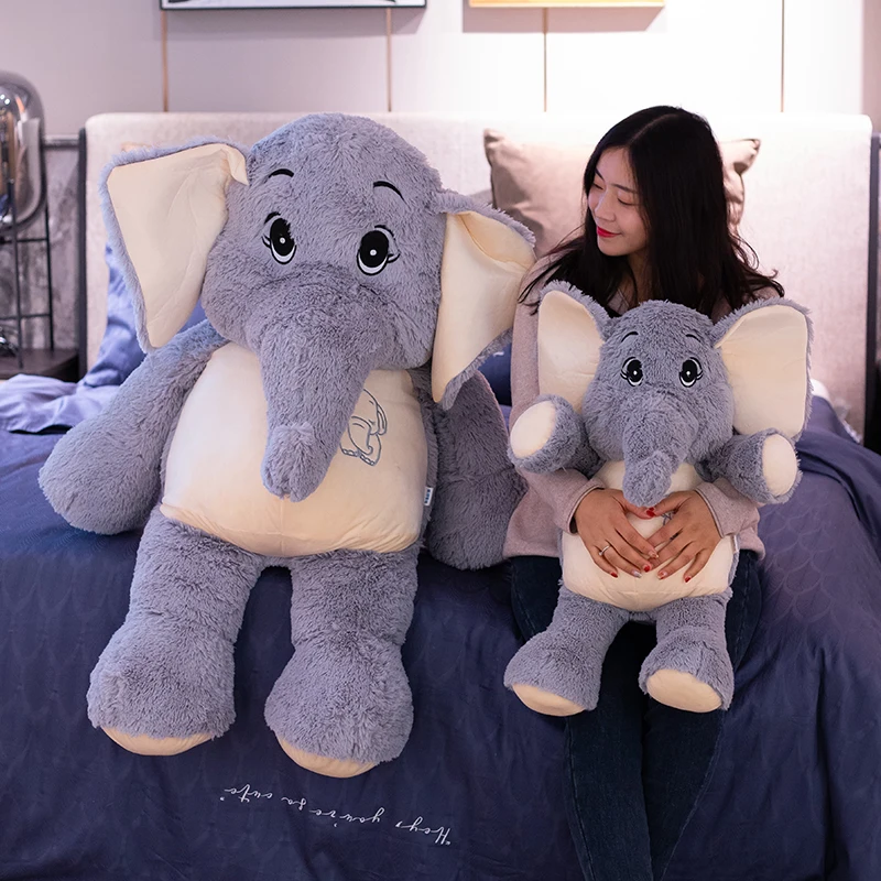 

38-98cm Giant Plush Elephant Appease Doll Stuffed Big Fappy Ears Animal Toys for Children Soft Bed Pillow Cushion Kids Baby Gift