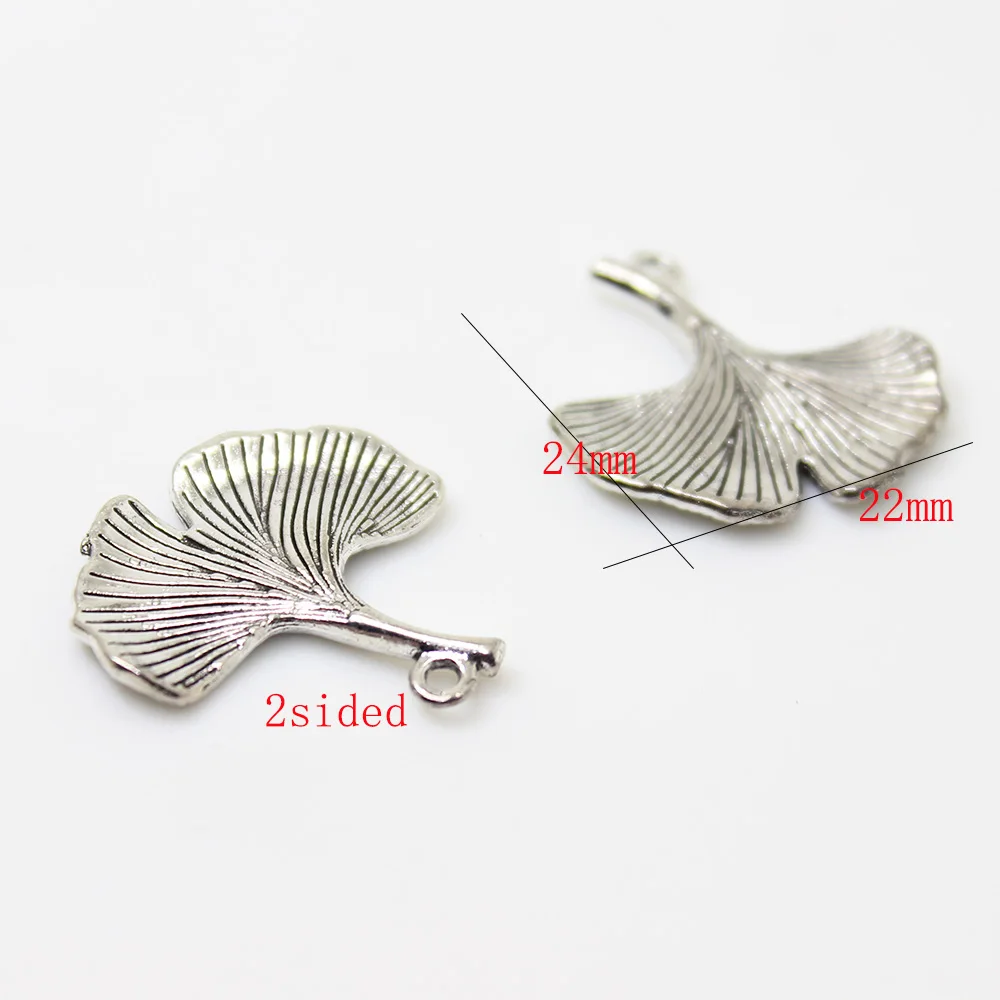 Подвеска гингко с отцом гинкго билоба античное серебро 10 шт. 22x24 мм | Украшения и