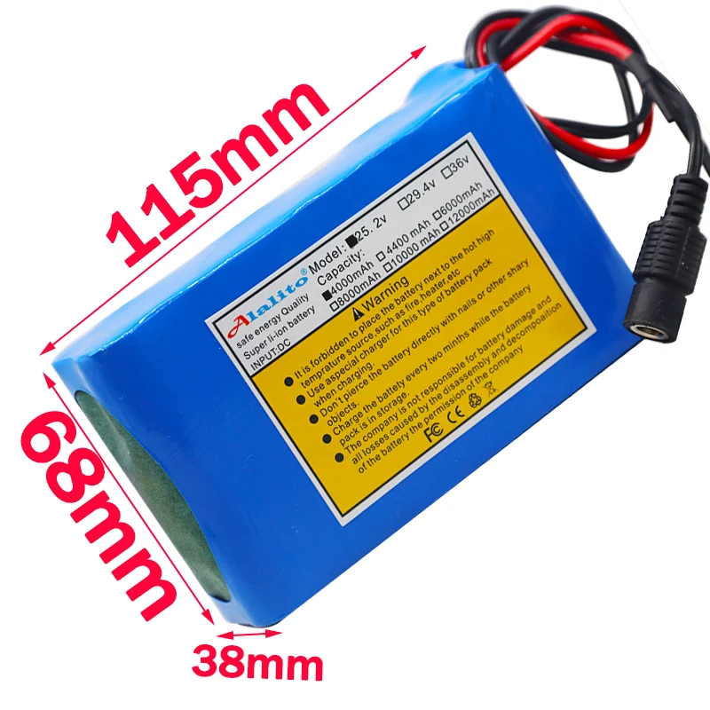 Высокая емкость 6s2p 24V 4Ah 18650 литий-ионный аккумулятор 25 2 v 4000mAh Электрический