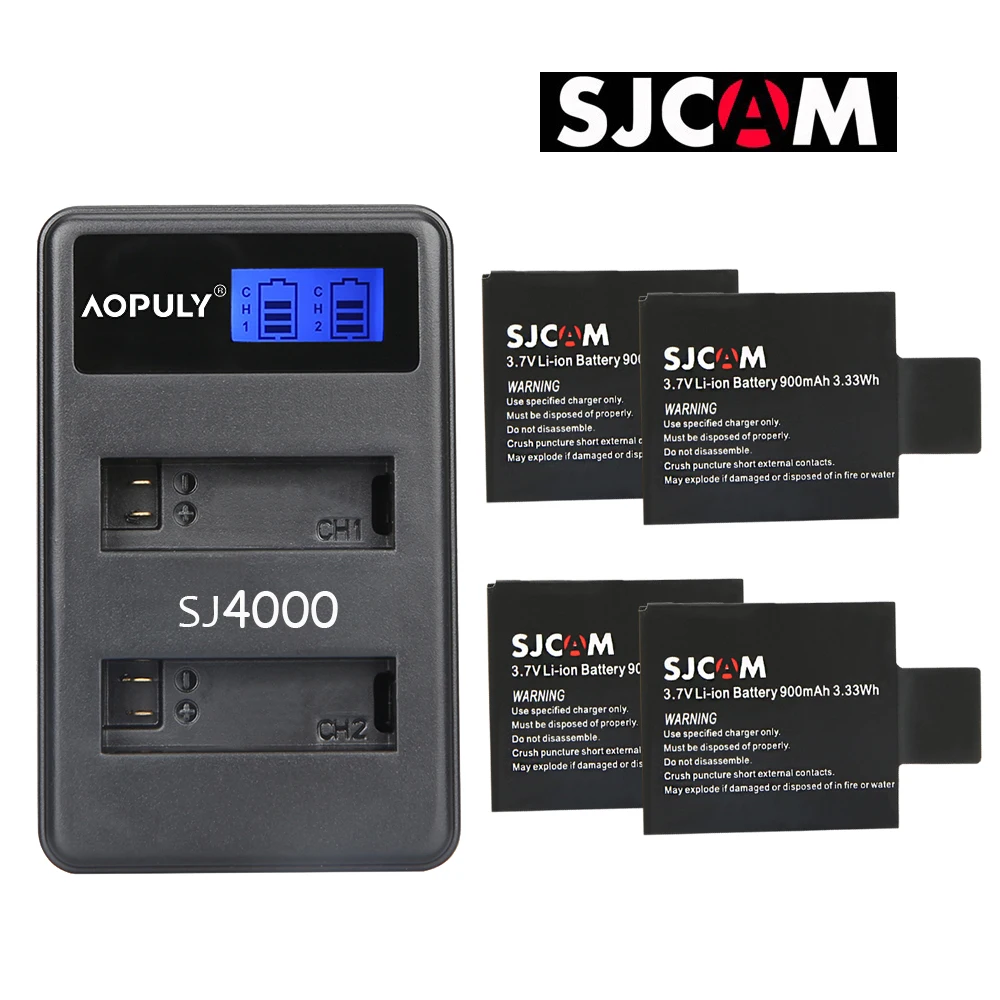 SJCAM SJ4000 PG1050 Камера Батарея Li-Ion Батарея зарядное устройство для спортивной экшн-камеры SJCAM SJ5000 SJ6000 SJ8000 M10 EKEN 4K H8 H9 GIT-LB101 GIT Батарея