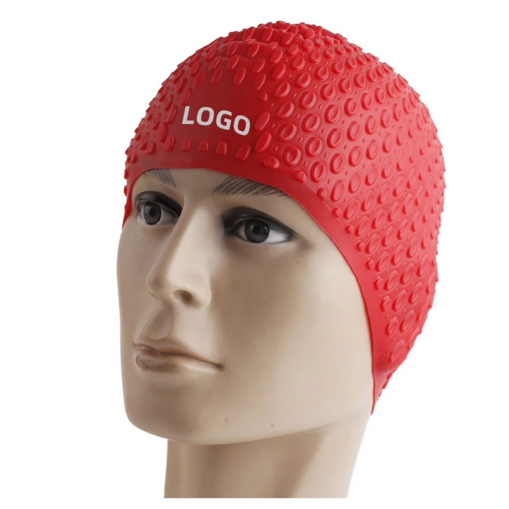 

Waterproof Colorful Adult Long Hair Sports High Elastic Bath Caps Women Men Silicone Swimming Cap