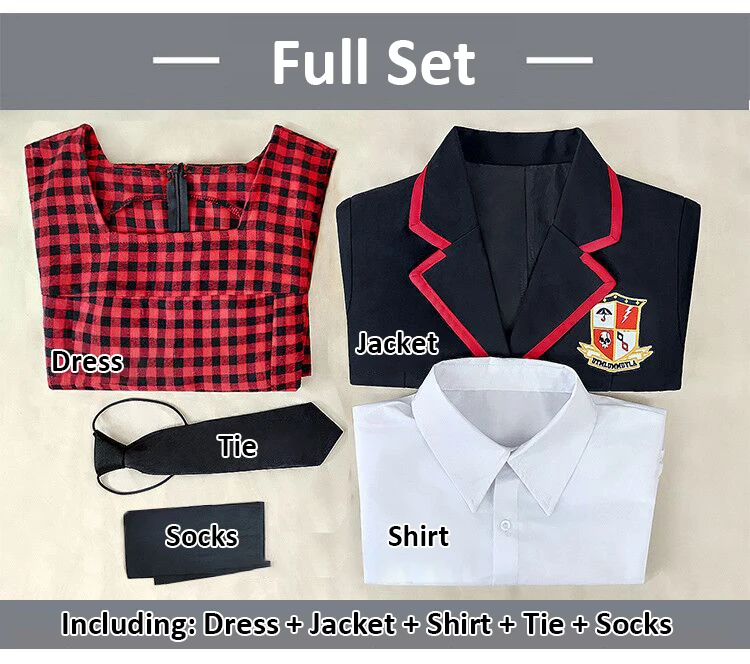 

Men Woman 6 PCS The Umbrella Academy Number Five Cosplay Costume Halloween Dresses College Clothing School Uniforms Large Size