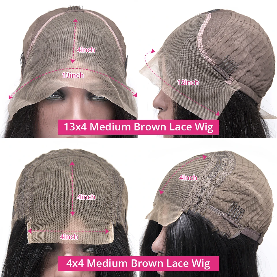 Парики из человеческих волос на сетке спереди прямые волосы с предварительно