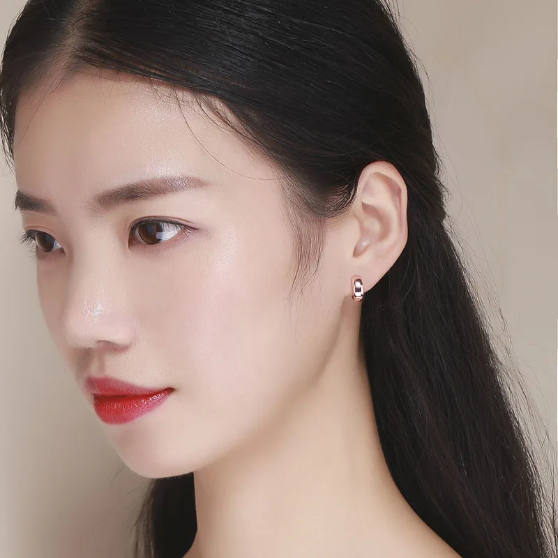 925 пробы Серебряные широкие круглые петли маленькие Huggie серьги-кольца для женщин, девочек, детей, детей, анти-аллергические мужские ювелирные изделия