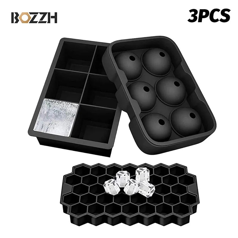 

3 шт., силиконовые подносы для ледяных кубиков