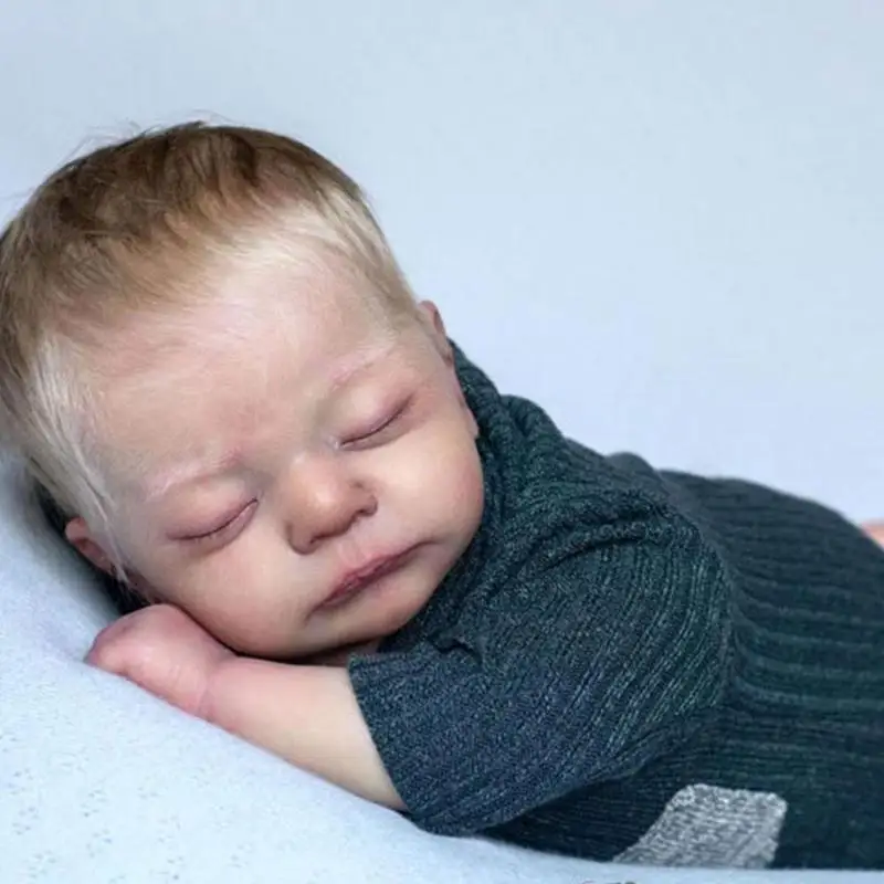 

19Inch Reborn Doll Silicone Sleeping Model Real Life Toddler Toy Soft Fresh Color Unfinished Doll Parts Birthday