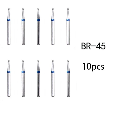 10 pcs BR-45 Стоматологические алмазные боры Стоматологическая лаборатория высокоскоростная ручка наконечника диаметр 1,6 мм стоматологические инструменты BR31 BR45 BR46 TR13 TR14 TF11 - Цвет: 10 pcs BR-45