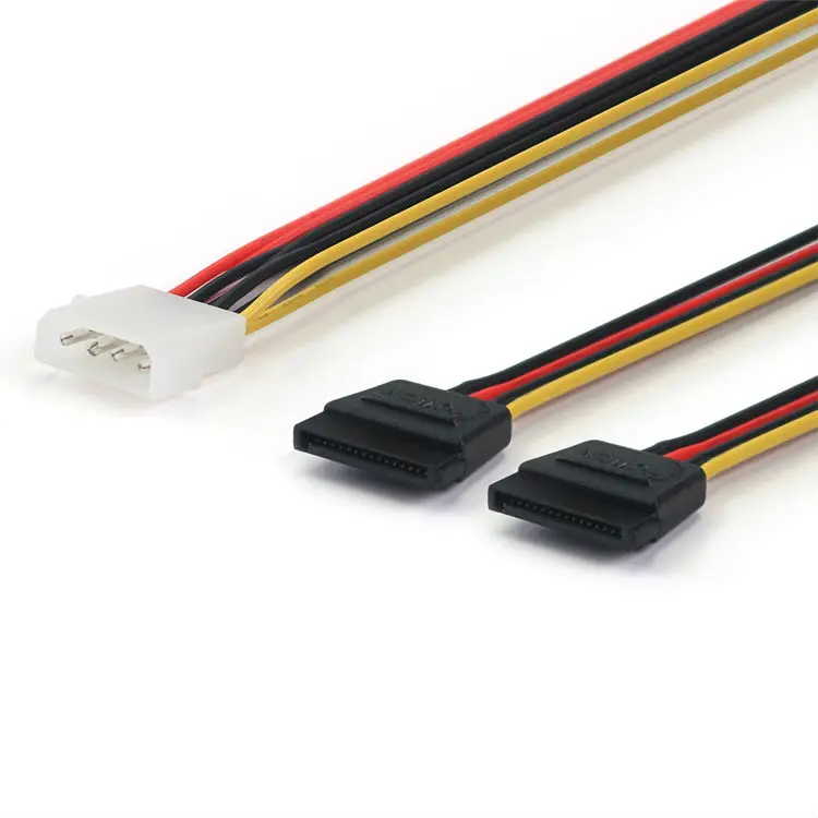 

10pcs/lot Serial ATA SATA 4 Pin IDE Molex to 2 of 15 Pin HDD Adapter Cable IDE ATA Y splitter Converter Molex HDD Power Cable
