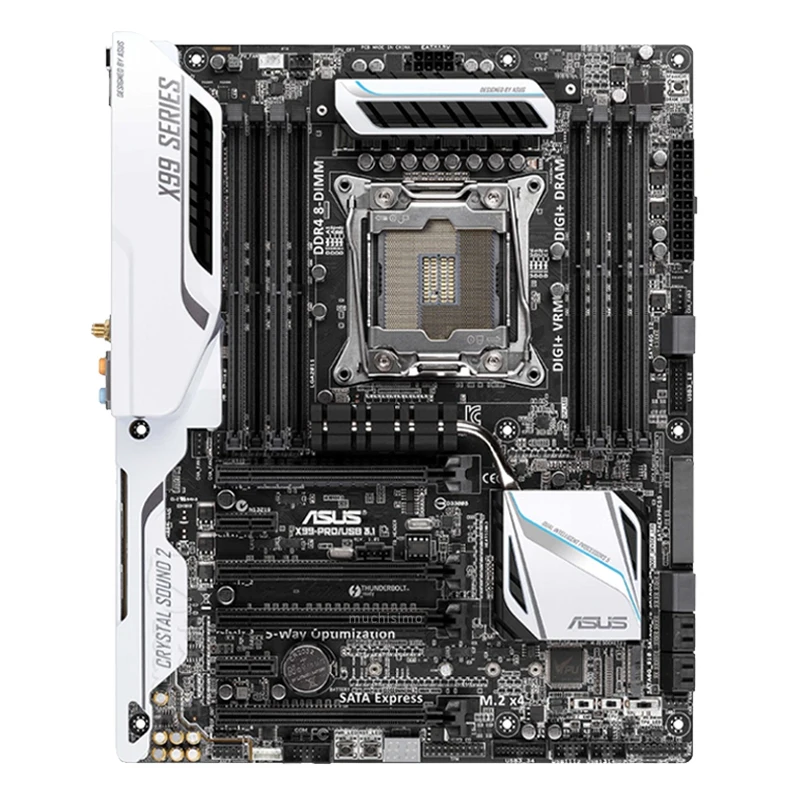Материнская плата LGA 2011-V3 Asus X99-PRO/USB3.1 Intel X99 DDR4 3300(OC) МГц PCI-E 3 0 64 ГБ оверлок