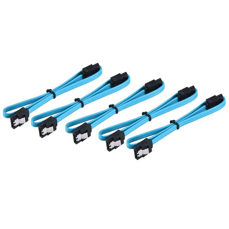 

In Stock 5pcs/Bag 18-Inch straight-through connector SATA 3.0 III High Speed 6.0 Gbps Data Cable with Locking Latch