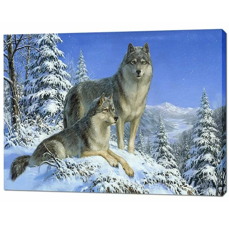 Алмазная живопись 5D &quotСнежный волк&quot наборы для вышивки крестом полный квадрат