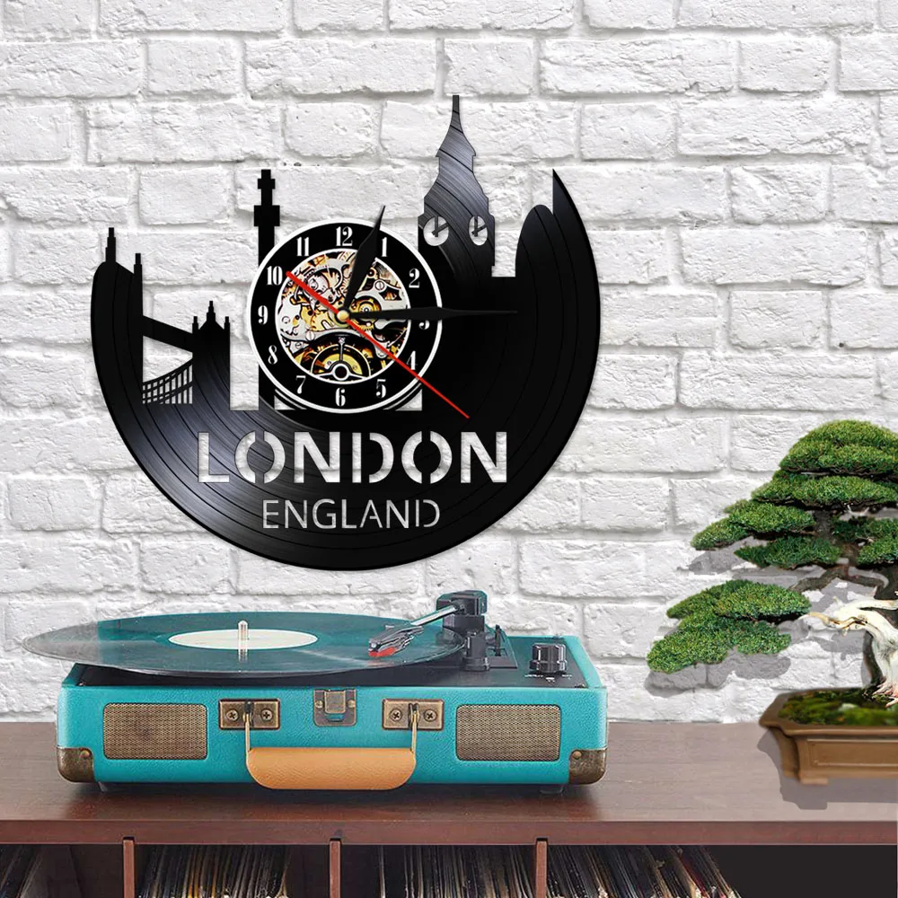 Лондонские часы с виниловой пластиной городской пейзаж башня Лондона домашний