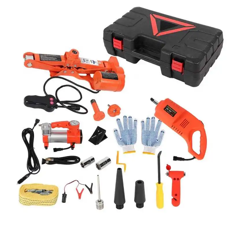 

3 Tons Car Jack Electric Hydraulic Jack Protable Tire Lifting Repair Tool Electric Scissor Jack Electric Inflatable Pump Wrench