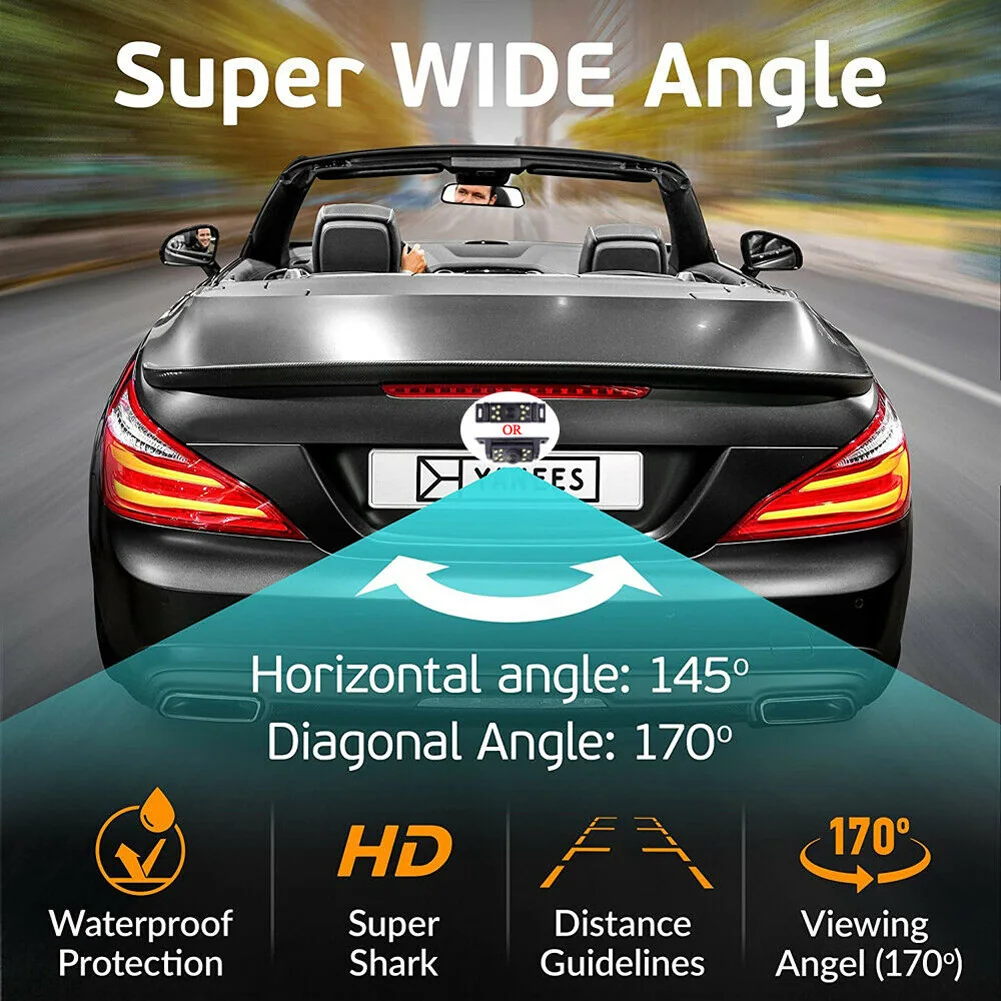 

Car Rear View Camera Led Parking Assistance Sensor Kit European License Plate Frame Universal Auto Accessories