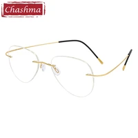 chashma frameless eyeglasses 2 g women brand design optical frames men prescription glasses spectacles frame transparent lenses