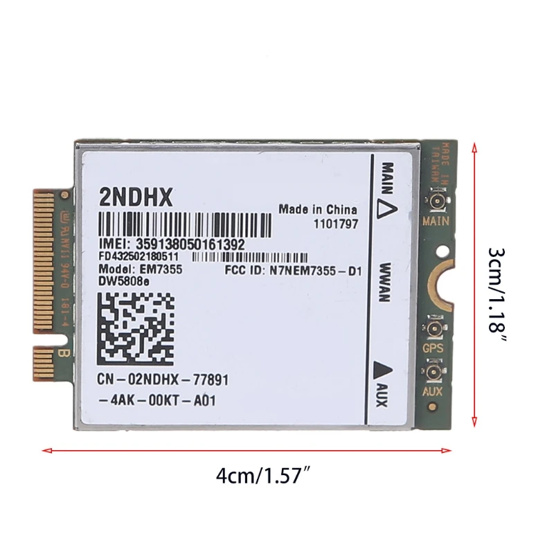 

High Speed WiFi Wireless Adapter Card DW5808e 4G LTE EM7355 Network Card for Dell Venue 11 Pro Latitude 14 12 11 Pro etc